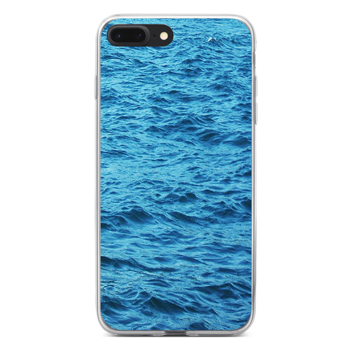 Blue Water Ocean Waves Clear Shockproof iPhone Case, view 6