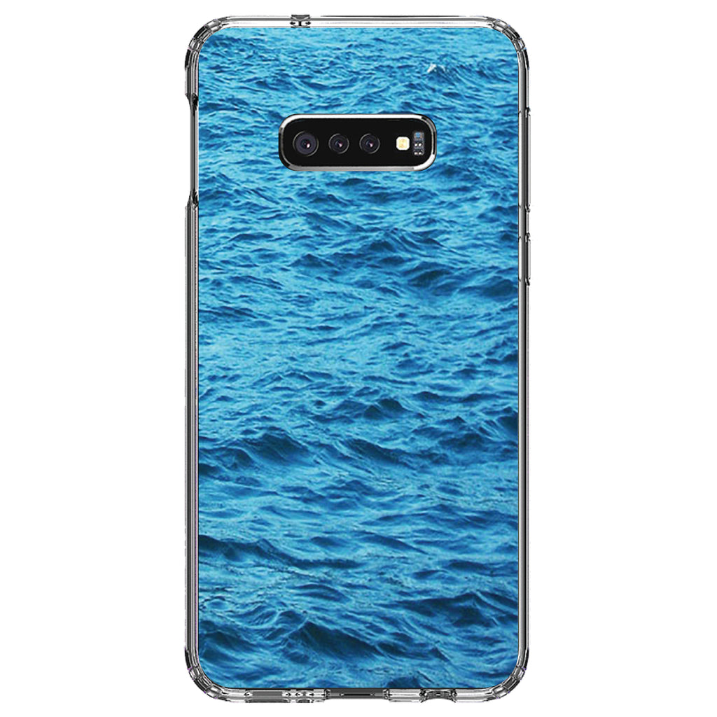 Blue Water Ocean Waves Clear Shockproof iPhone Case, view 18