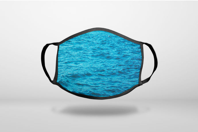 Blue Water Ocean Waves - 3-Ply Reusable Soft Face Mask Covering, Unisex, Cotton Inner Layer