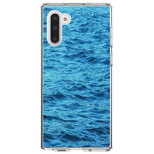 DistinctInk® Clear Shockproof Hybrid Case for Apple iPhone / Samsung Galaxy / Google Pixel - Blue Water Ocean Waves