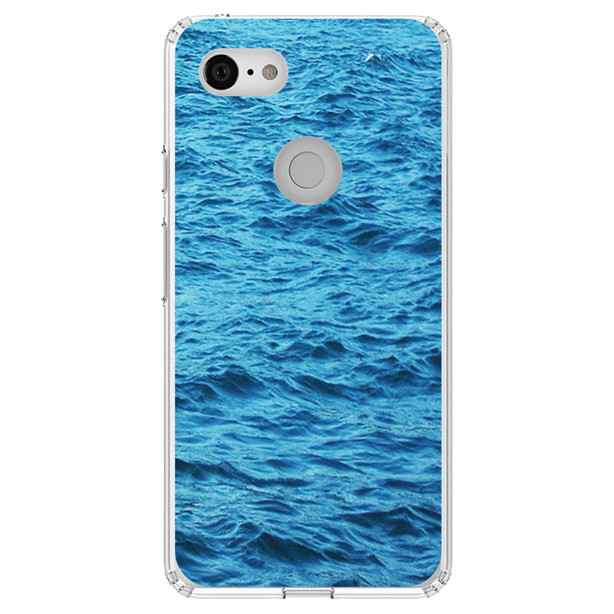 Blue Water Ocean Waves Clear Shockproof iPhone Case, view 22