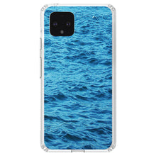 DistinctInk® Clear Shockproof Hybrid Case for Apple iPhone / Samsung Galaxy / Google Pixel - Blue Water Ocean Waves
