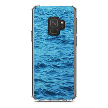DistinctInk® Clear Shockproof Hybrid Case for Apple iPhone / Samsung Galaxy / Google Pixel - Blue Water Ocean Waves