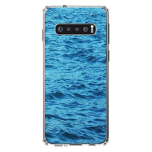 DistinctInk® Clear Shockproof Hybrid Case for Apple iPhone / Samsung Galaxy / Google Pixel - Blue Water Ocean Waves
