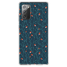 DistinctInk® Clear Shockproof Hybrid Case for Apple iPhone / Samsung Galaxy / Google Pixel - Modern Floral - Strawberry Vine - Teal Navy