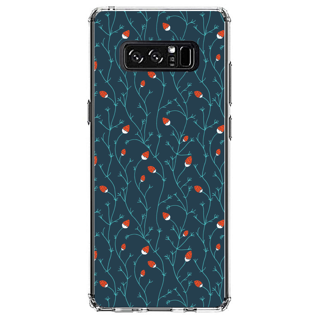 Modern Floral, Strawberry Vine, Teal Navy Clear Shockproof iPhone Case, view 12