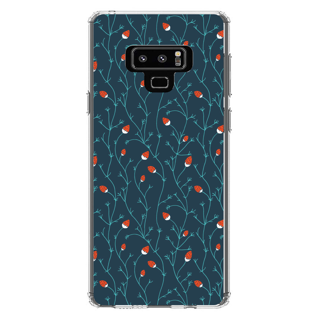 Modern Floral, Strawberry Vine, Teal Navy Clear Shockproof iPhone Case, view 11