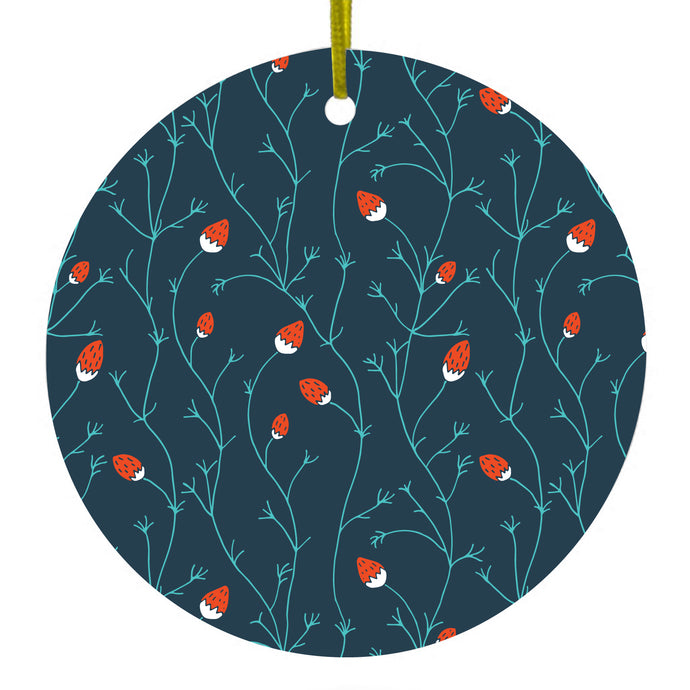 Teal Navy Ceramic Ornament