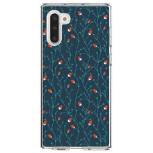 DistinctInk® Clear Shockproof Hybrid Case for Apple iPhone / Samsung Galaxy / Google Pixel - Modern Floral - Strawberry Vine - Teal Navy