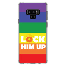 DistinctInk® Clear Shockproof Hybrid Case for Apple iPhone / Samsung Galaxy / Google Pixel - LOCK HIM UP Rainbow Anti Trump