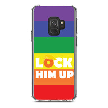DistinctInk® Clear Shockproof Hybrid Case for Apple iPhone / Samsung Galaxy / Google Pixel - LOCK HIM UP Rainbow Anti Trump