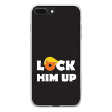 DistinctInk® Clear Shockproof Hybrid Case for Apple iPhone / Samsung Galaxy / Google Pixel - LOCK HIM UP Black Anti Trump