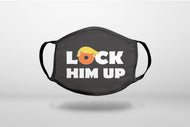 LOCK HIM UP Black Anti Trump - 3-Ply Reusable Soft Face Mask Covering, Unisex, Cotton Inner Layer