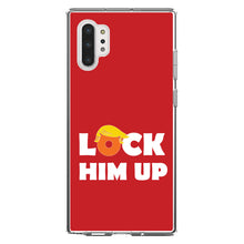DistinctInk® Clear Shockproof Hybrid Case for Apple iPhone / Samsung Galaxy / Google Pixel - LOCK HIM UP Red Anti Trump