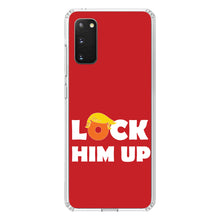 DistinctInk® Clear Shockproof Hybrid Case for Apple iPhone / Samsung Galaxy / Google Pixel - LOCK HIM UP Red Anti Trump