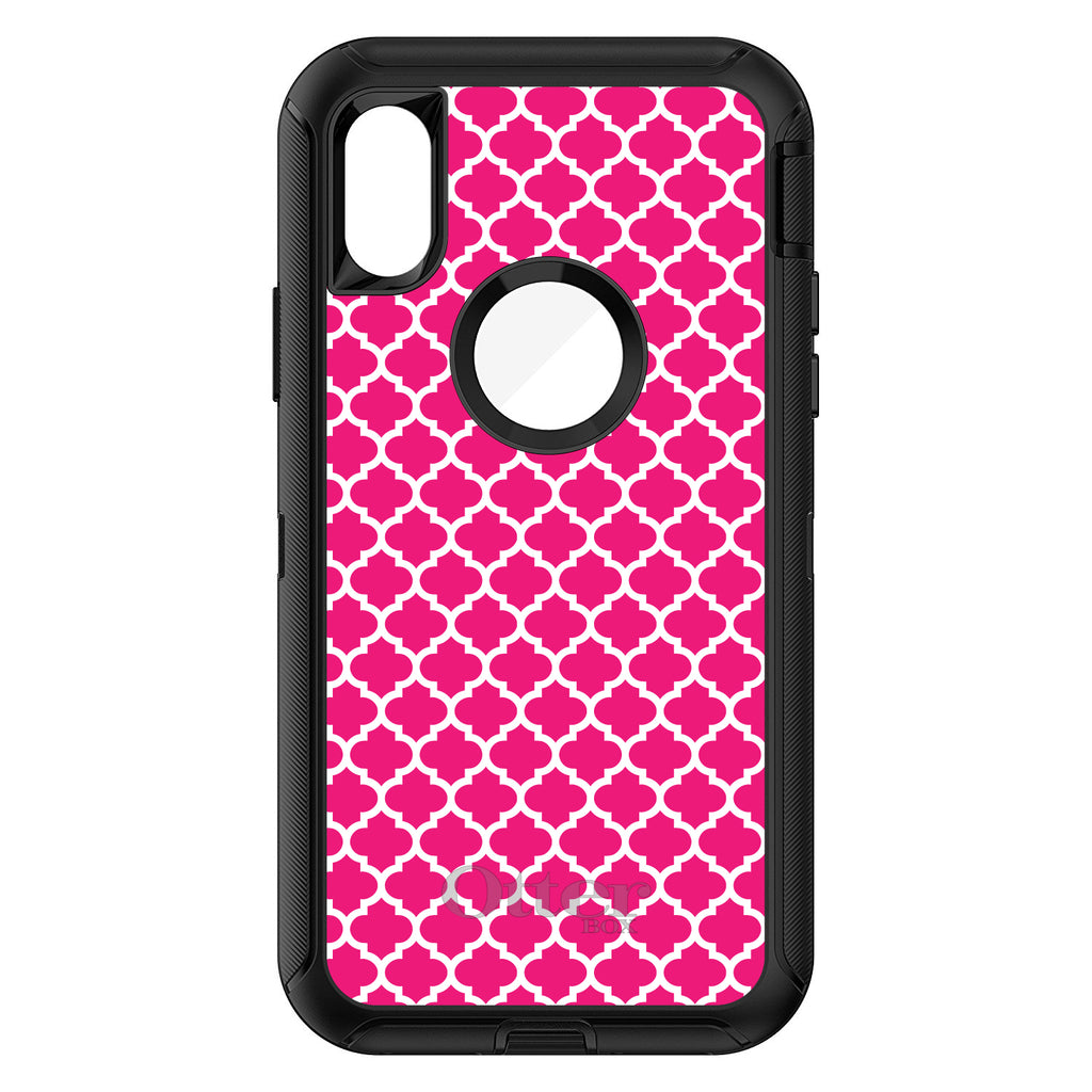 Hot Pink White Moroccan Lattice OtterBox Defender Case for iPhone & Galaxy, view 3