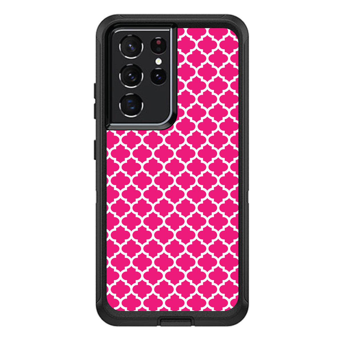 Hot Pink White Moroccan Lattice OtterBox Defender Case for iPhone & Galaxy, view 7