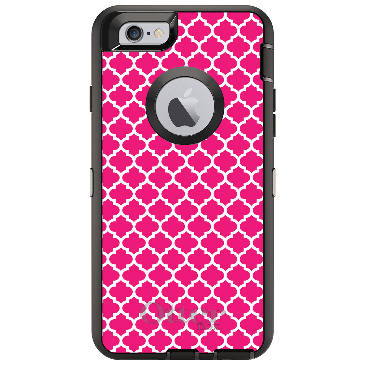 Hot Pink White Moroccan Lattice OtterBox Defender Case for iPhone & Galaxy, view 4