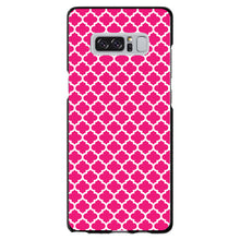 DistinctInk® Hard Plastic Snap-On Case for Apple iPhone or Samsung Galaxy - Hot Pink White Moroccan Lattice