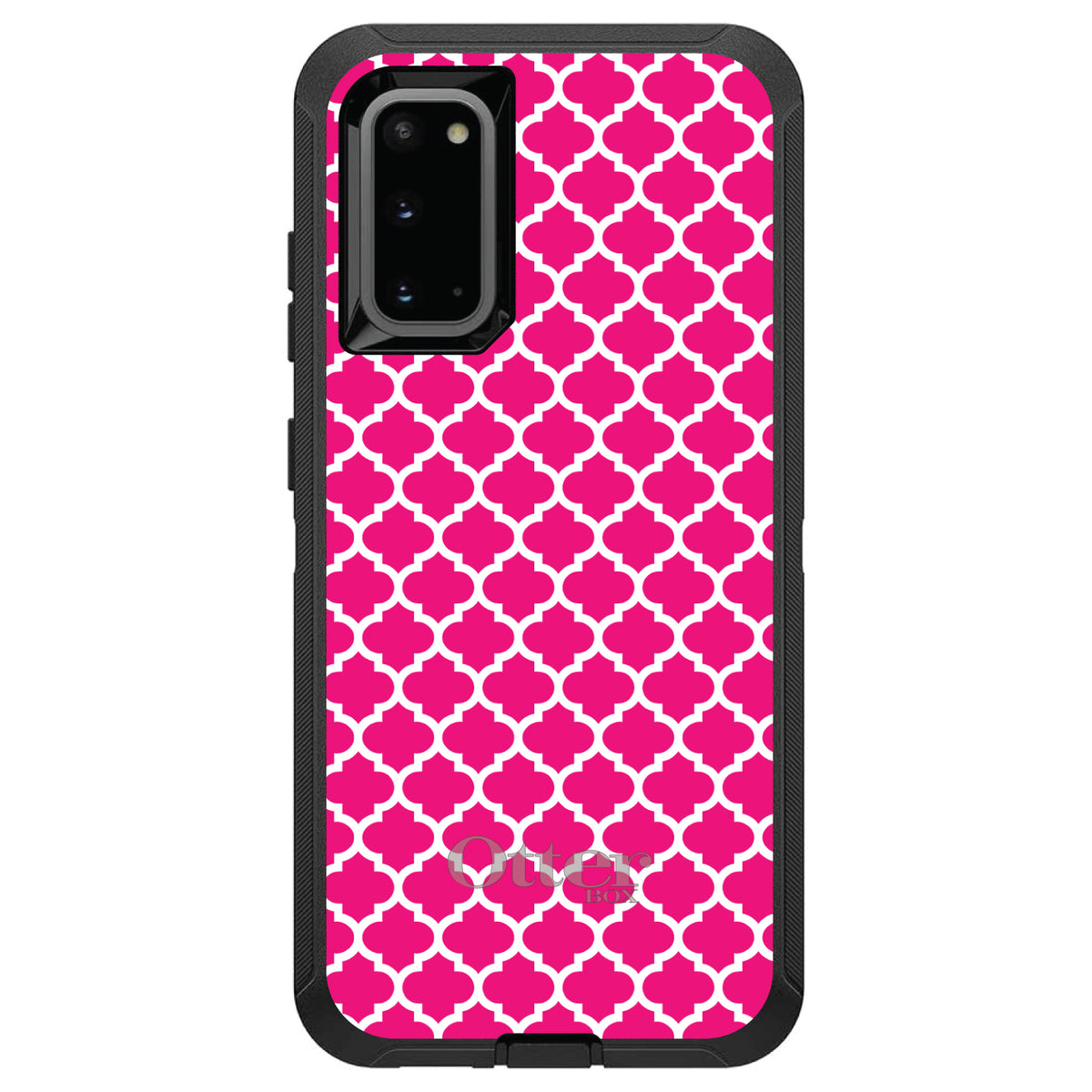 Hot Pink White Moroccan Lattice OtterBox Defender Case for iPhone & Galaxy, view 8