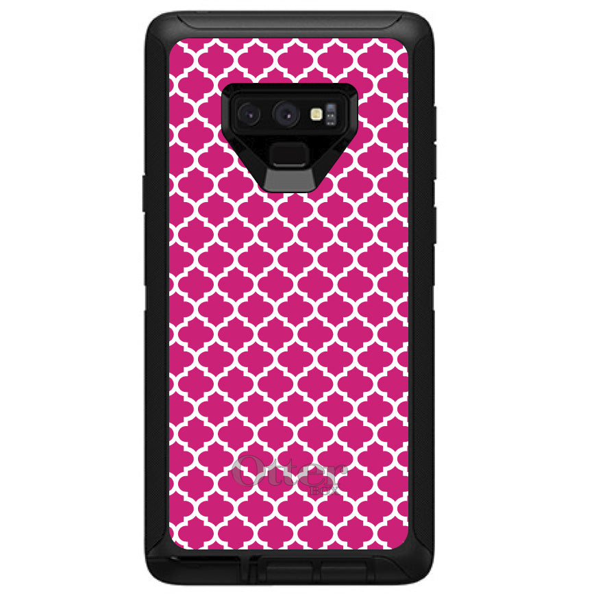 Hot Pink White Moroccan Lattice OtterBox Defender Case for iPhone & Galaxy, view 16