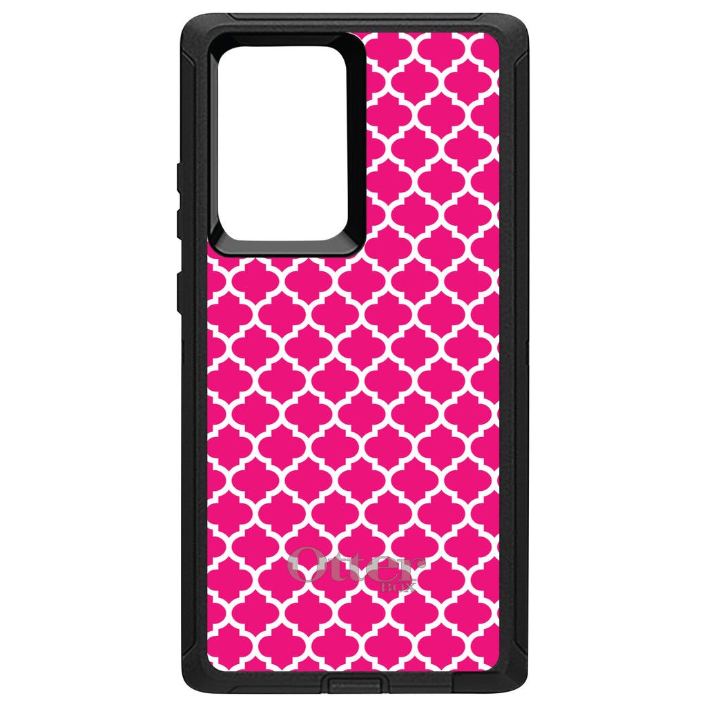 Hot Pink White Moroccan Lattice OtterBox Defender Case for iPhone & Galaxy, view 13