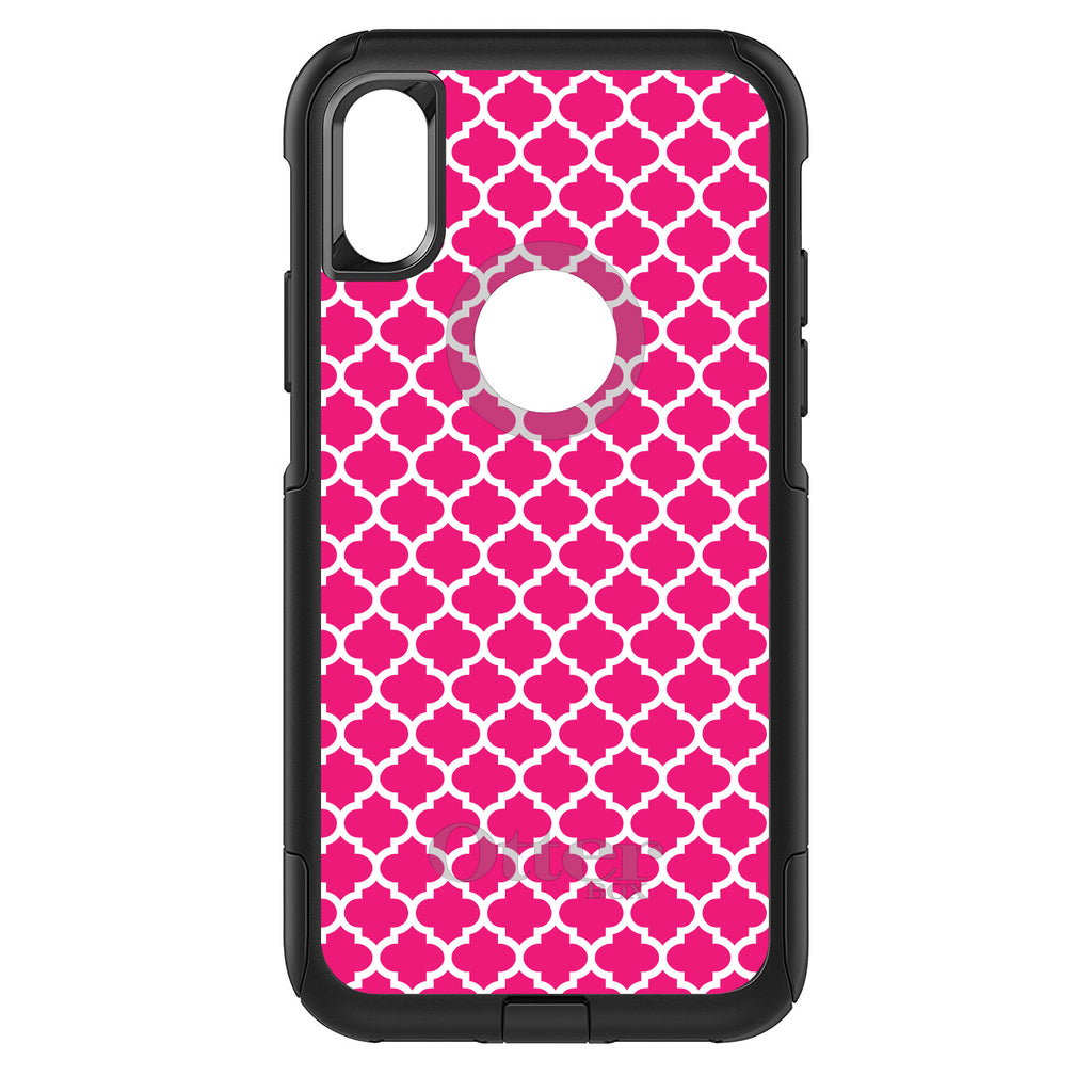 Hot Pink White Moroccan Lattice OtterBox Commuter Case for iPhone & Galaxy, view 3