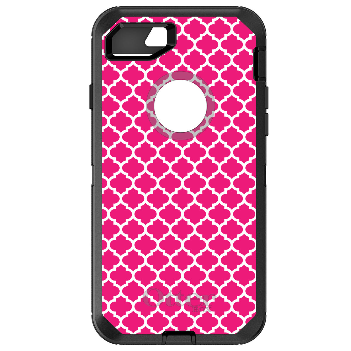 Hot Pink White Moroccan Lattice OtterBox Defender Case for iPhone & Galaxy