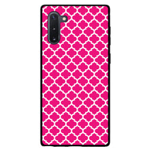 DistinctInk® Hard Plastic Snap-On Case for Apple iPhone or Samsung Galaxy - Hot Pink White Moroccan Lattice