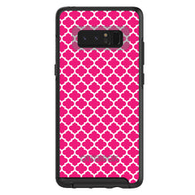 DistinctInk™ OtterBox Symmetry Series Case for Apple iPhone / Samsung Galaxy / Google Pixel - Hot Pink White Moroccan Lattice