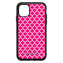 DistinctInk™ OtterBox Symmetry Series Case for Apple iPhone / Samsung Galaxy / Google Pixel - Hot Pink White Moroccan Lattice