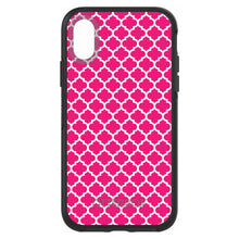 DistinctInk™ OtterBox Symmetry Series Case for Apple iPhone / Samsung Galaxy / Google Pixel - Hot Pink White Moroccan Lattice