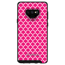 DistinctInk™ OtterBox Symmetry Series Case for Apple iPhone / Samsung Galaxy / Google Pixel - Hot Pink White Moroccan Lattice