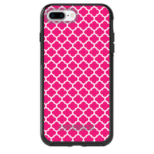 DistinctInk™ OtterBox Symmetry Series Case for Apple iPhone / Samsung Galaxy / Google Pixel - Hot Pink White Moroccan Lattice