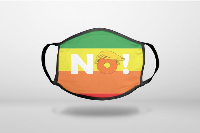 NO - Rainbow Anti Trump - 3-Ply Reusable Soft Face Mask Covering, Unisex, Cotton Inner Layer