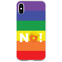 DistinctInk® Clear Shockproof Hybrid Case for Apple iPhone / Samsung Galaxy / Google Pixel - NO - Rainbow Anti Trump