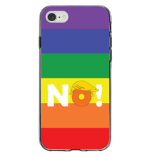DistinctInk® Clear Shockproof Hybrid Case for Apple iPhone / Samsung Galaxy / Google Pixel - NO - Rainbow Anti Trump
