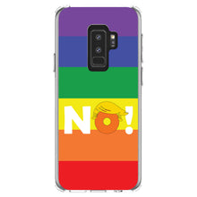 DistinctInk® Clear Shockproof Hybrid Case for Apple iPhone / Samsung Galaxy / Google Pixel - NO - Rainbow Anti Trump