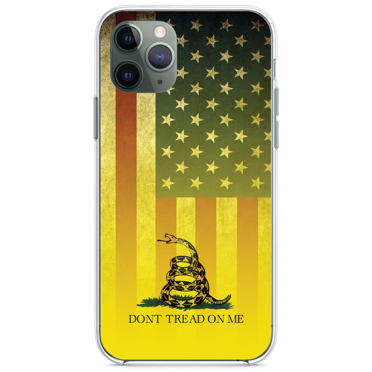 US Flag / Gadsden Flag, Don't Tread on Me Clear Shockproof iPhone Case