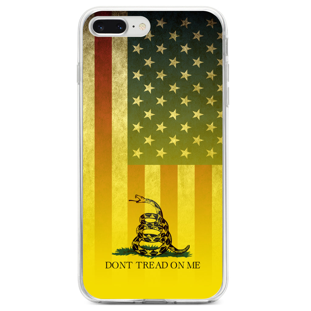 US Flag / Gadsden Flag, Don't Tread on Me Clear Shockproof iPhone Case, view 6