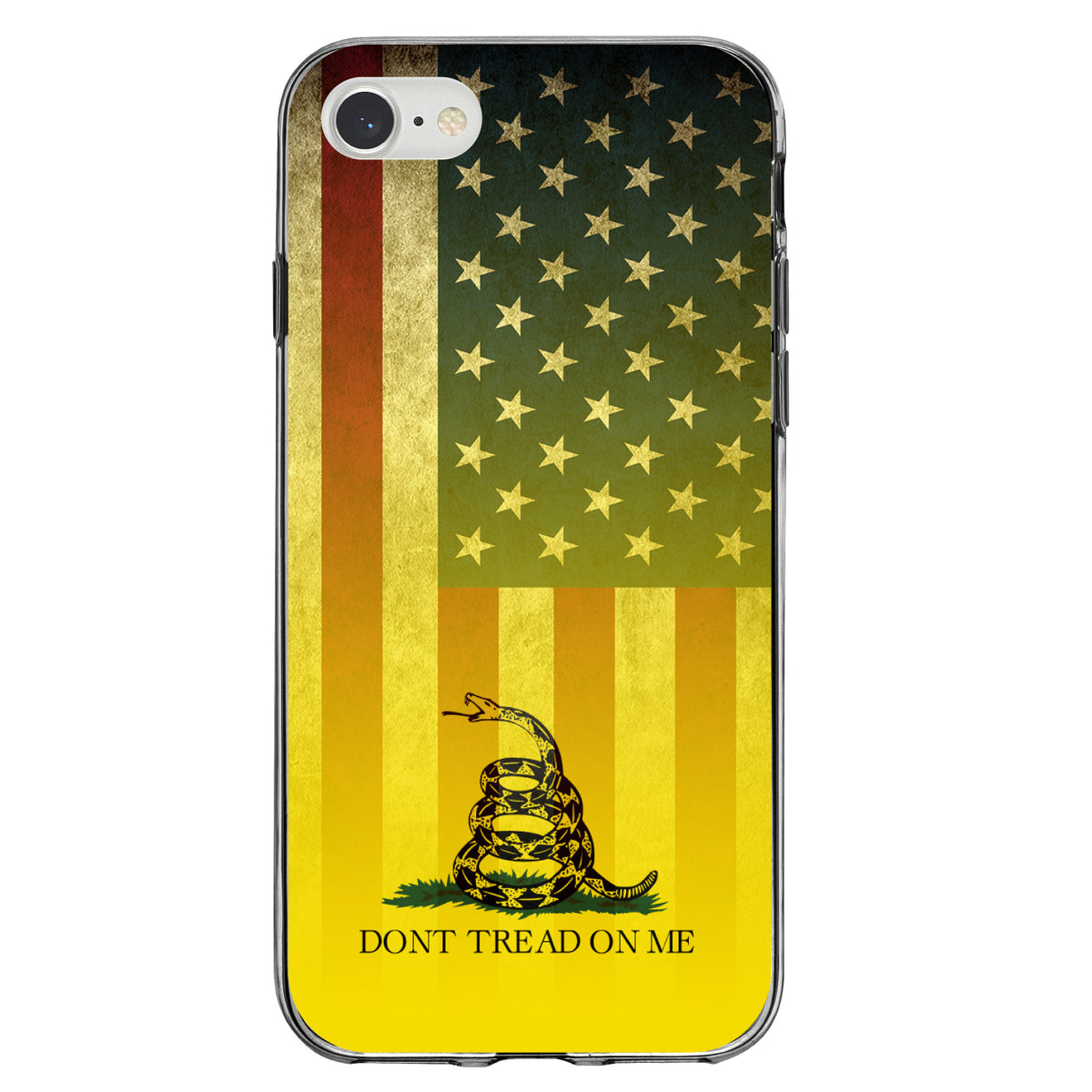 US Flag / Gadsden Flag, Don't Tread on Me Clear Shockproof iPhone Case, view 5