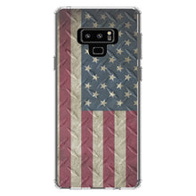 DistinctInk® Clear Shockproof Hybrid Case for Apple iPhone / Samsung Galaxy / Google Pixel - US Flag on Diamond Plate Steel Image
