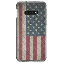 DistinctInk® Clear Shockproof Hybrid Case for Apple iPhone / Samsung Galaxy / Google Pixel - US Flag on Diamond Plate Steel Image