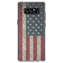 DistinctInk® Clear Shockproof Hybrid Case for Apple iPhone / Samsung Galaxy / Google Pixel - US Flag on Diamond Plate Steel Image