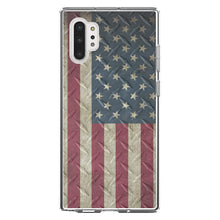 DistinctInk® Clear Shockproof Hybrid Case for Apple iPhone / Samsung Galaxy / Google Pixel - US Flag on Diamond Plate Steel Image
