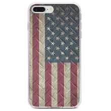DistinctInk® Clear Shockproof Hybrid Case for Apple iPhone / Samsung Galaxy / Google Pixel - US Flag on Diamond Plate Steel Image