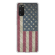 DistinctInk® Clear Shockproof Hybrid Case for Apple iPhone / Samsung Galaxy / Google Pixel - US Flag on Diamond Plate Steel Image