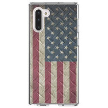 DistinctInk® Clear Shockproof Hybrid Case for Apple iPhone / Samsung Galaxy / Google Pixel - US Flag on Diamond Plate Steel Image