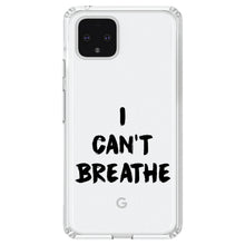 DistinctInk® Clear Shockproof Hybrid Case for Apple iPhone / Samsung Galaxy / Google Pixel - I Can't Breathe - Black Lives Matter