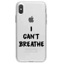 DistinctInk® Clear Shockproof Hybrid Case for Apple iPhone / Samsung Galaxy / Google Pixel - I Can't Breathe - Black Lives Matter